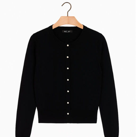 WHBM Black Button Front Cardigan - Size S - Excellent - Picture 2 of 3